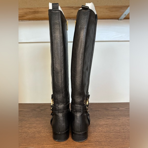Tory Burch Amanda Black Pebbled Riding Boot Size 6 - Picture 4 of 12